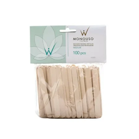 Italwax engångsspatlar i trä (93 x 9 x 2 mm), 100 st. Perfekta för ansiktsvaxning och bikinivaxning.