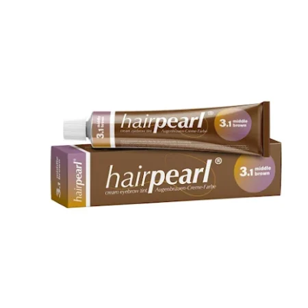 Tub Hairpearl Middle Brown 20ml – mellanbrun frans- och brynfärg.